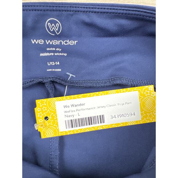 We Wander WeFlex Performance Jersey Classic Yoga Pants Navy Large - Picture 3 of 4